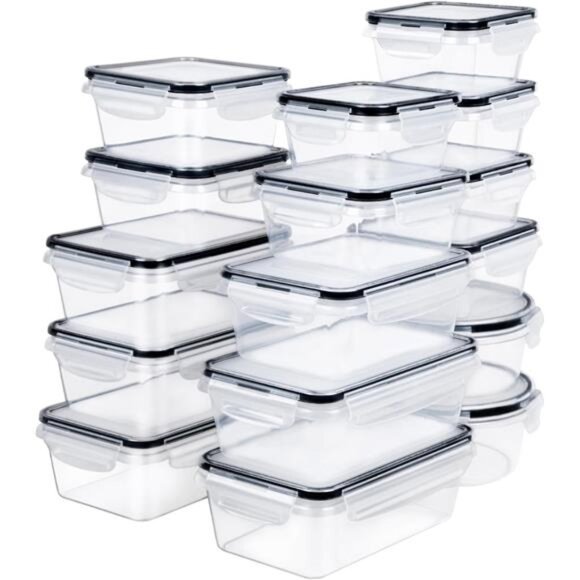 32 Piece Food Storage Container with Lids (16 Containers + 16 Lids) - Plastic - Picture 2 of 7